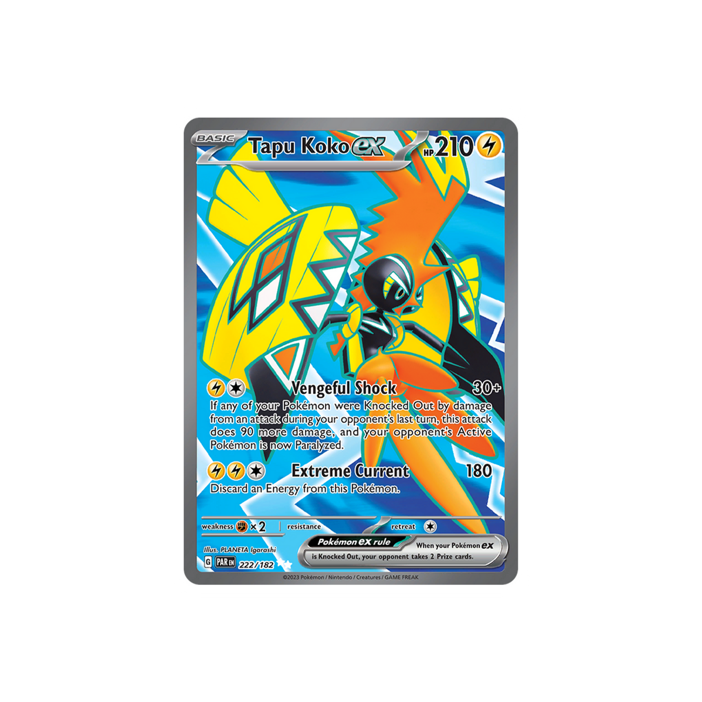 Tapu Koko EX (222/182) Pokemon - Scarlet & Violet: Paradox Rift