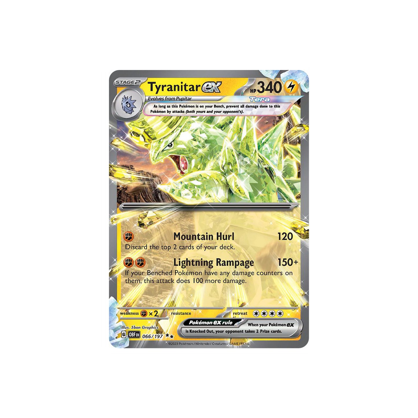 Tyranitar EX (066/197) Pokemon - Scarlet & Violet: Obsidian Flames