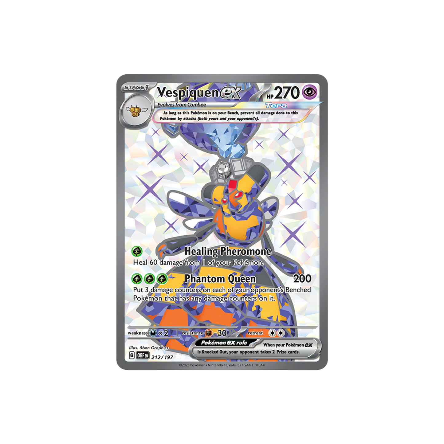 Vespiquen EX (212/197) Pokemon - Scarlet & Violet: Obsidian Flames